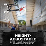 wall mount basketball goal heigh adjustable