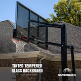 Silverback SB 60" Ghost In Ground Basketball Goal - Tinted Tempered Glass Backboard Reduces Suns Glare