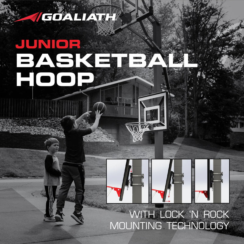 goaliath junior kids basketball goal with lock n rock mounting technology _2