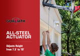 Goaliath Basketball Goal - GoTek 54 Wall Mount - 54" Backboard - All-Steel Actuator - Adjusts Height from 7.5' to 10'