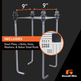 Goalrilla basketball Goal Anchor System - Includes Steel Plate, J Bolts, Nuts, Washers, and Rebar Steel Rods