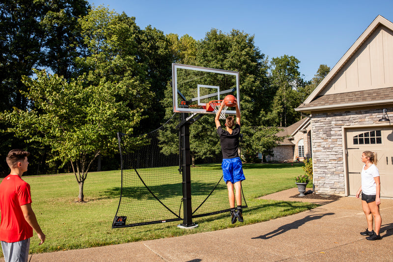 Goalrilla Yard Guard - Basketball Yard Guard - Kids Playing and Shooting Hoops on Home Court - basketball net backstop