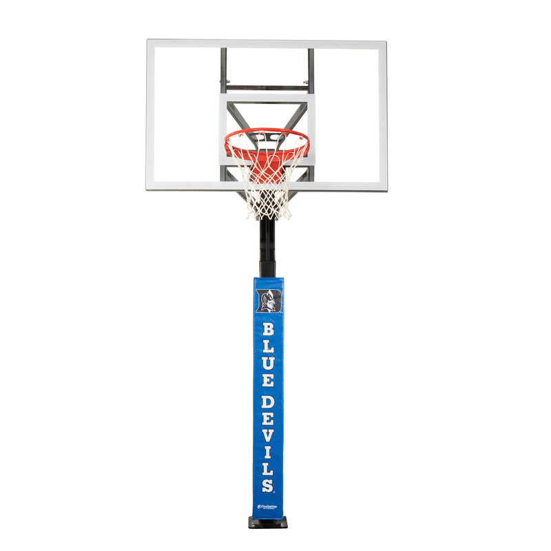 Goalsetter Collegiate Basketball Pole Pad - Duke Blue Devils (Blue) - On Basketball Goal
