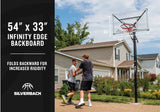 Silverback NXT 54" In Ground Basketball Hoop - 54" Backboard - 54" x 33" Infinity Edge Backboard - Folds Backward for Increased Rigidity