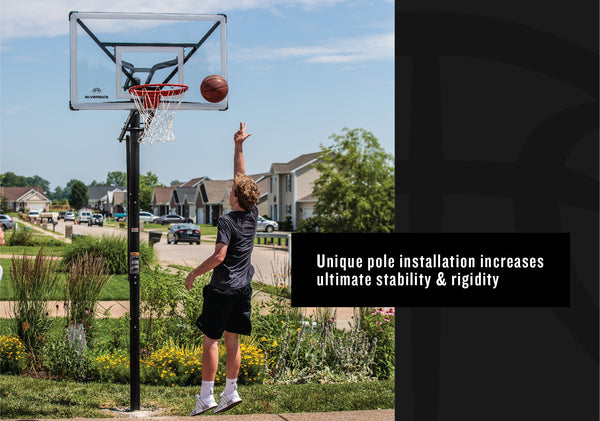 Silverback NXT 54" In Ground Basketball Hoop - 54" Backboard - Unique pole installation increases ultimate stability and rigidity