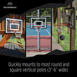 Silverback Junior Basketball Hoop - Quickly mounts to most round and square vertical poles (3"-6" wide)