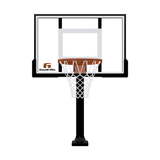 Basketball hoop with backboard and Goalrilla logo on a white background