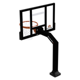 Basketball hoop with clear backboard on a white background