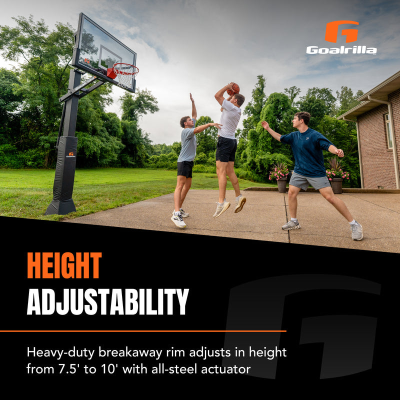 adjustable in ground basketball goal goalrilla bball 