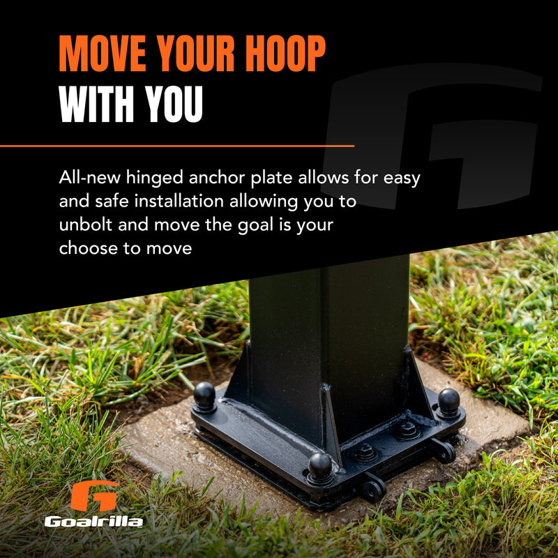 movable anchor in ground basketball hoops 60 inch tempered glass tined backboard 