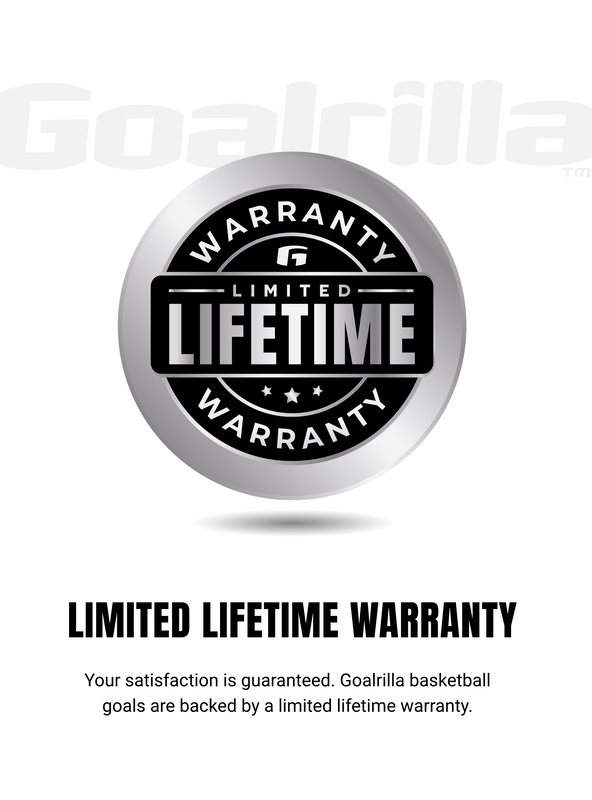 Limited Lifetime Warranty; Your satisfaction is guaranteed. Goalrilla basketball goals are backed by a limited lifetime warranty.