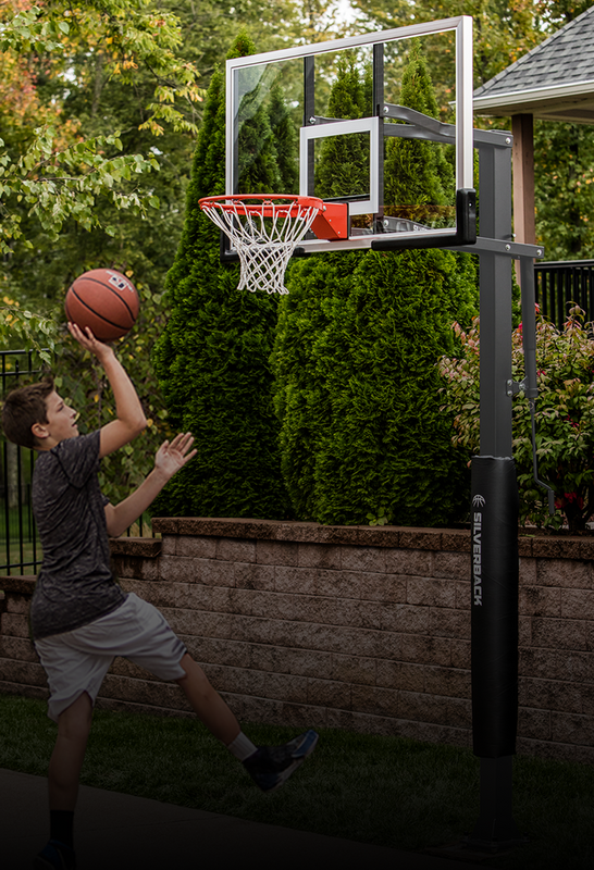 silverback basketball hoop sale sbx 60 in ground with free shipping and free basketball 