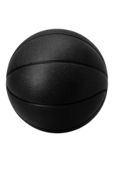 Black basketball on a white background