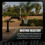 Goalrilla basketball hoop with weather-resistant feature in an outdoor setting