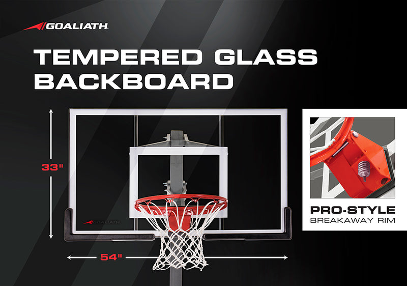 tempered glass basketball backboard install with breakaway rim step by step