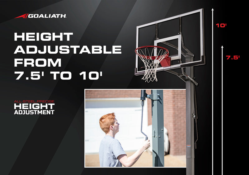 goaliath warrior 50" basketball hoop height adjustable