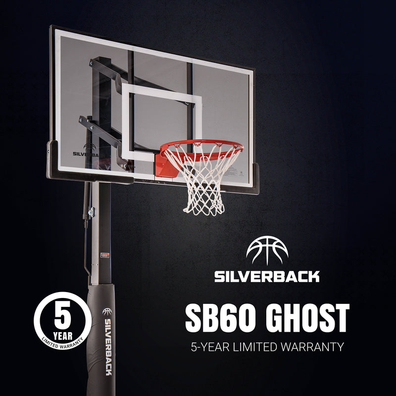 Silverback SB 60" Ghost In Ground Basketball Goal - Tinted Backboard - 5 Year Limited Warranty