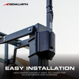 Easy installation of Goaliath hoop light- new design makes it easy to lower for adjustments and storage