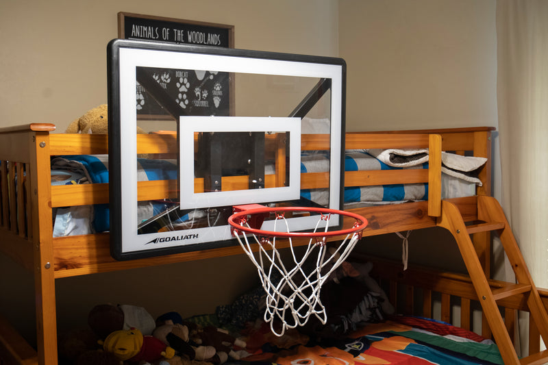 goaliath mini hoop - kids basketball goal on bunk bed _8