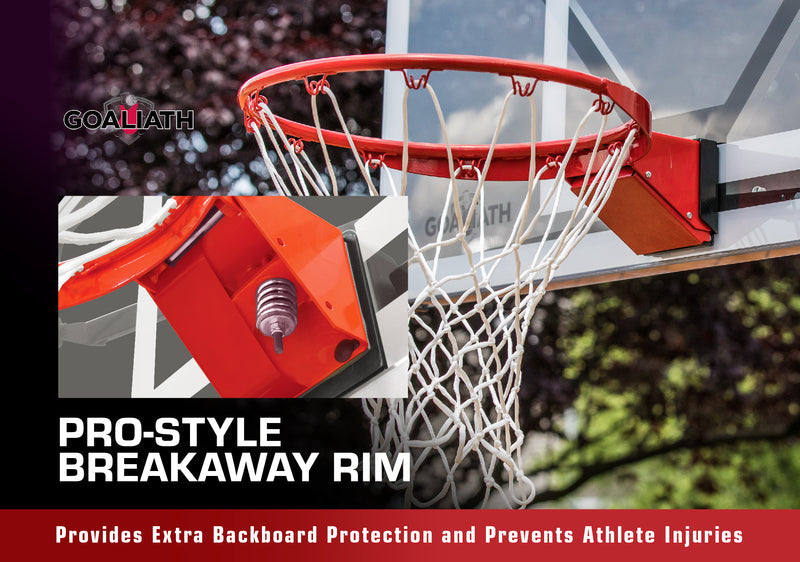 Goaliath In Ground Basketball Goal - GoTek 54 - 54" Backboard - Pro-Style Breakaway Rim - Provides Extra Backboard Protection and Prevents Athlete Injuries