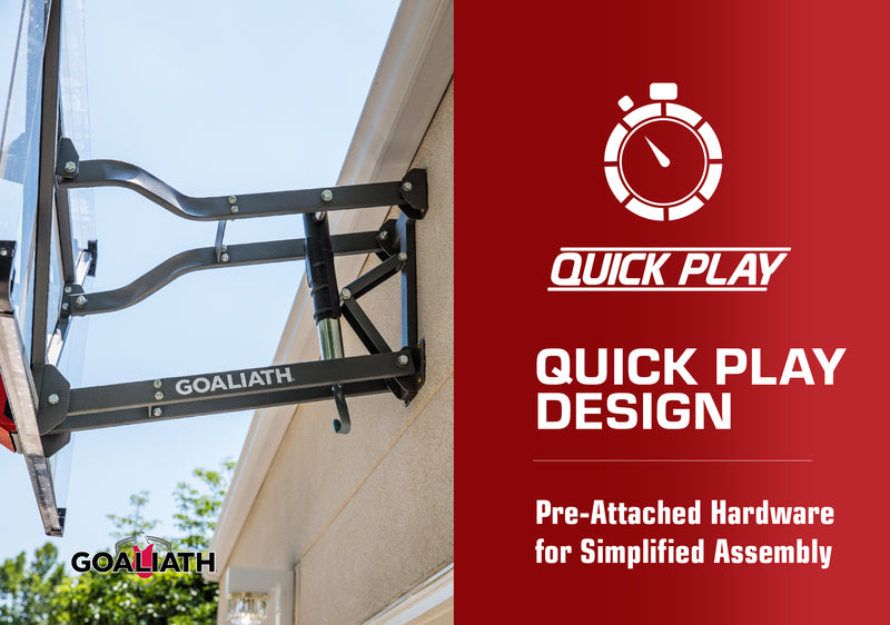 Goaliath Basketball Goal - GoTek 54 Wall Mount - 54" Backboard - Quick Play Design - Pre-Attached Hardware for Simplified Assembly