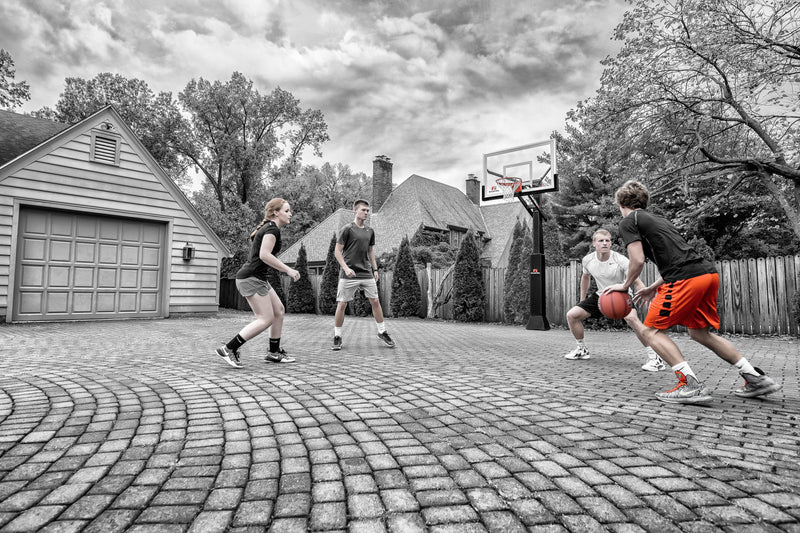 Goalrilla In Ground Basketball Goal - CV60 - 60 inch basketball hoop - Kids Playing Basketball on Home Court