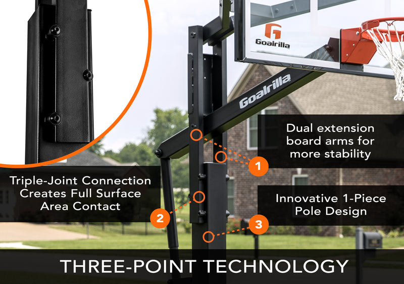 Goalrilla In Ground Basketball Goal - FT60 - 60" Backboard - Three-Point Technology