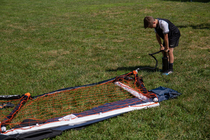 Goalrilla Gamemaker 4'x6' Inflatable Soccer Goal - Kid Inflating Goal