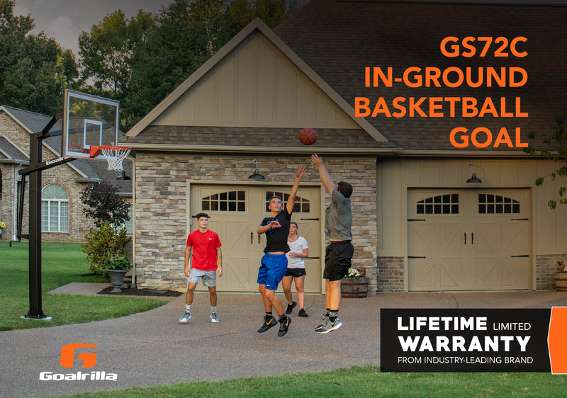 Goalrilla In Ground Basketball Goal - GS72C - 72" Backboard - Lifetime Limited Warranty From Industry-leading Brand