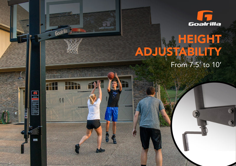 Goalrilla In Ground Basketball Goal - GS72C - 72" Backboard - Height Adjustability From 7.5' to 10'
