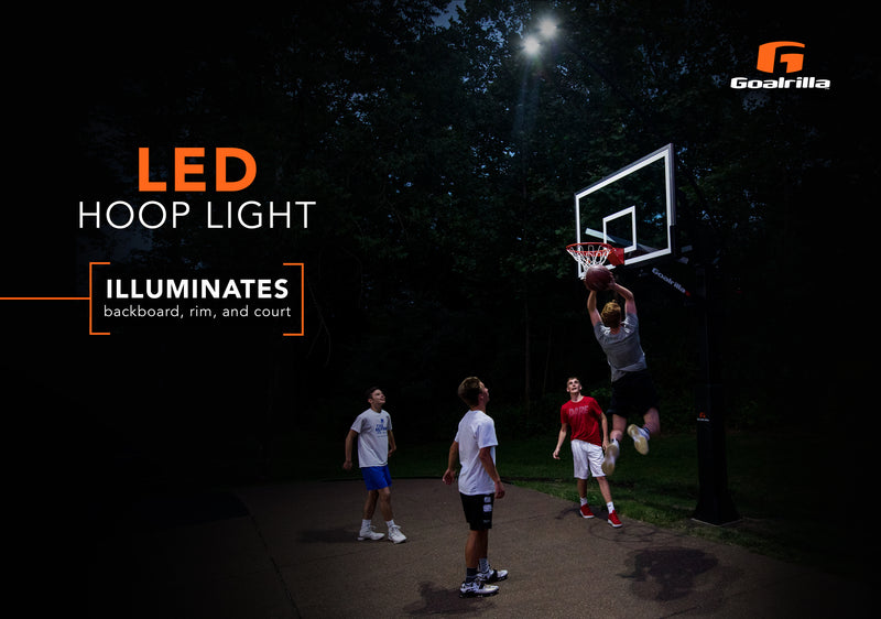 Goalrilla LED Basketball Hoop Light - Illuminates backboard, rim and court