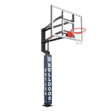 Goalsetter Collegiate Basketball Pole Pad - Butler Bulldogs (Blue) - Side View On Basketball Goal
