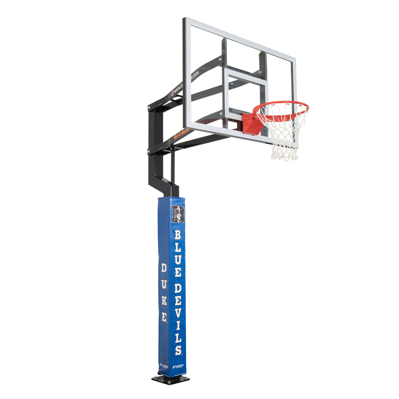 Goalsetter Collegiate Basketball Pole Pad - Duke Blue Devils (Blue) - On Basketball Goal