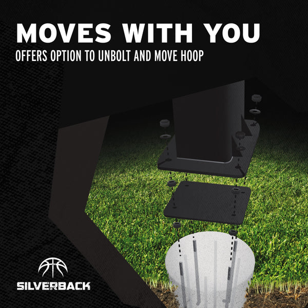 Silverback 7" Basketball Goal Anchor Kit - Moves with you offers option to unbolt and move hoop