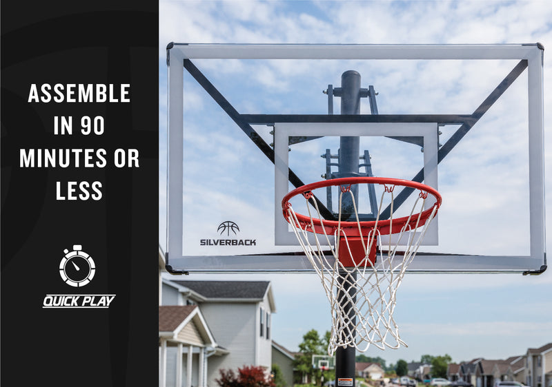 Silverback NXT 54" In Ground Basketball Hoop - 54" Backboard - Assemble in 90 minutes or less