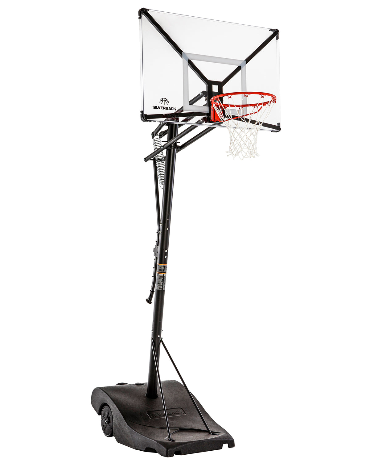 portable basketball hoop stability test push on rim and check for wobble