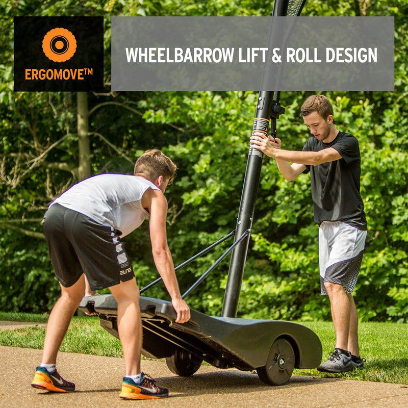 Silverback NXT 54" Portable Basketball Goal - 54" Backboard - Wheelbarrow Lift and Roll Design