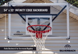 Silverback NXT 54" Wall Mount Basketball Hoop - 54" x 33" Infinity Edge Backboard - Folds Backward for Increased Rigidity