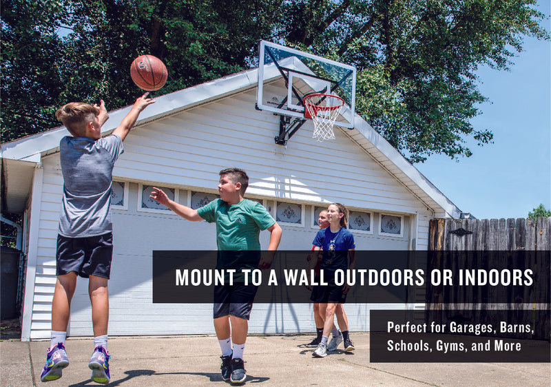 Silverback NXT 54" Wall Mount Basketball Hoop - 54" Backboard - Mount to a Wall Outdoors or Indoors - Perfect for Garages, barns, Schools, and more